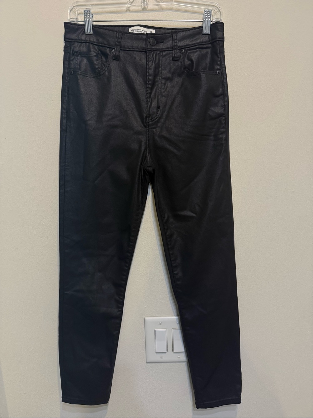 Abercrombie & Fitch Black Skinny Coated Jeans